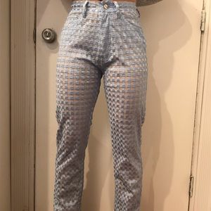 Adam Selman gingham sheer tulle pants